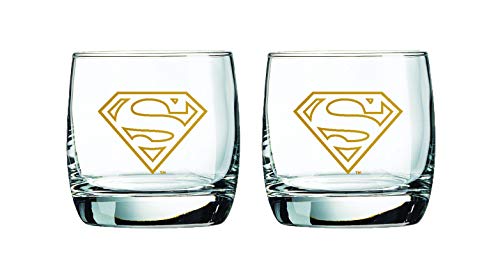 Superman Whiskeygläser, 284 ml, 2 Stück von Spoontiques