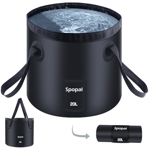 Spopal Faltbarer Eimer 20L, Outdoor Falteimer, Faltschüssel, Tragbarer Wassereimer, Falteimerfür Camping Angeln Reisen Garten Party Camping Autowäsche von Spopal