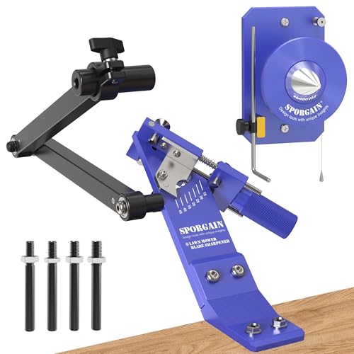 Rasenmäher-Messerschärfer & Rasenmähermesser Balancer, 15°-45° Verstellbarer Mähmesserschärfer und hochpräziser magnetischer Mähmesser-Balancer für viele Arten von Mähmessern, Blau Rasenmäher-Messerschärfer & Rasenmähermesser Balancer, 15°-45° Verstellbarer Mähmesserschärfer und hochpräziser magnetischer Mähmesser-Balancer für viele Arten von Mähmessern, Blau von SporGain