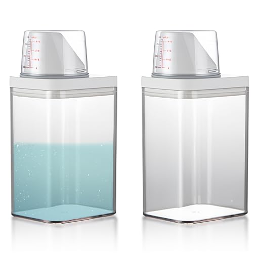 1100ML Waschmittelspender mit Messbecher: Waschpulverspender Waschpulver Dose Waschpulver Aufbewahrungsbox, Aufbewahrungseimer Waschmittelbox für Weichspüler Waschmittel Aufbewahrung von Sporgo