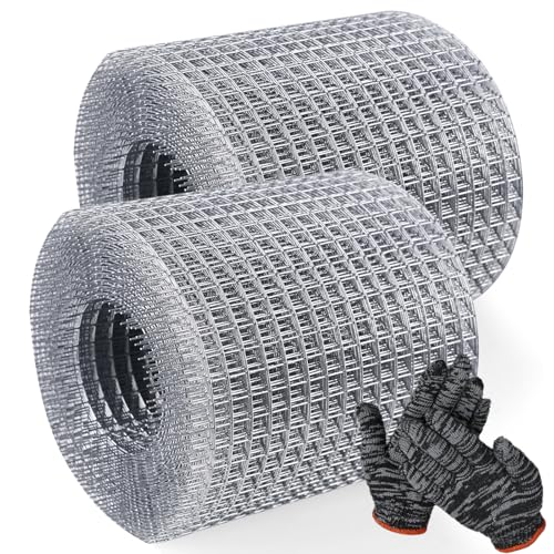 2 Roll Drahtgitter Feinmaschig: 10cm X 8m Drahtgeflecht Volierendraht Drahtgitter, Maschenweite 1cm Verzinkter Maschendraht Hasendraht, WüHlmausgitter Kaninchendraht für Hochbeet im Garten von Sporgo