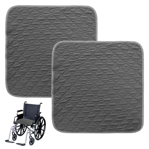 2 Stück Waschbare Inkontinenz Stuhlauflage: 50x50cm wasserdichte Inkontinenz Sitzauflage, Rutschfester Inkontinenzunterlage für Sessel, Liegestühle, Autositze, Sofa - Grau von Sporgo