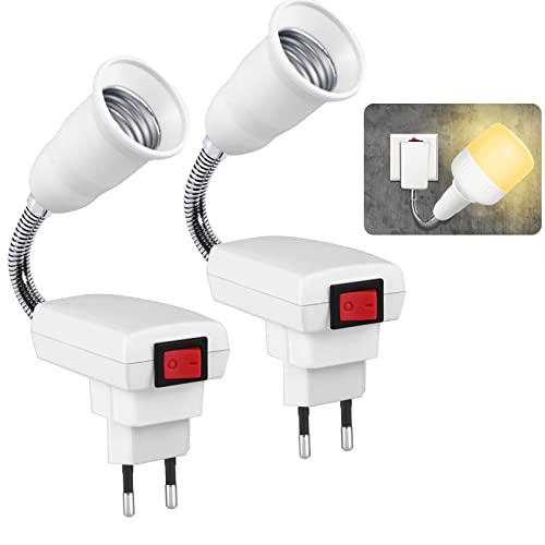 Sporgo 2 Stücke Lampenfassung E27 mit Schalter E27 Sockel Lampenfassung, Steckdosenlampe mit 20 cm Flexibler Schwanenhals, 360 Verstellbar Leselicht für Küchenlampe Wandlampen und Glühbirnen (E27) Sporgo 2 Stücke Lampenfassung E27 mit Schalter E27 Sockel Lampenfassung, Steckdosenlampe mit 20 cm Flexibler Schwanenhals, 360 Verstellbar Leselicht für Küchenlampe Wandlampen und Glühbirnen (E27) von Sporgo