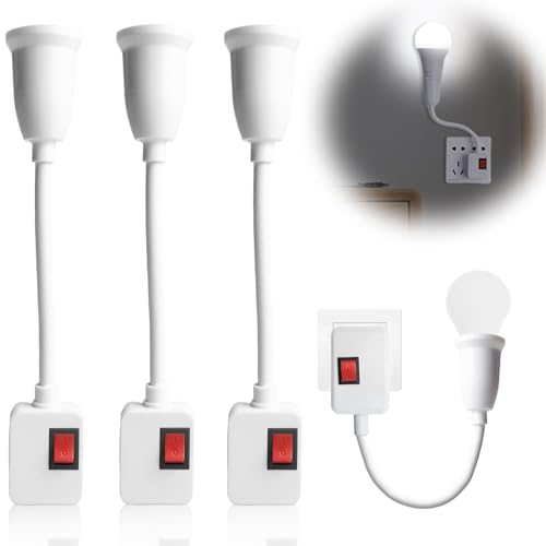3 Stück E27 Lampenfassung: 360° Drehbarer E27 Lampenfassung mit Schalter ohne Kabel EU-Stecker Adapter Lampe Steckdose Fassung für Glühbirne, Leselampe, Wandleuchte, Küchenlampe 110-220V (3pcs) 3 Stück E27 Lampenfassung: 360° Drehbarer E27 Lampenfassung mit Schalter ohne Kabel EU-Stecker Adapter Lampe Steckdose Fassung für Glühbirne, Leselampe, Wandleuchte, Küchenlampe 110-220V (3pcs) von Sporgo