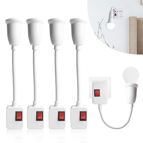 4 Stück E27 Lampenfassung: 360° Drehbarer E27 Lampenfassung mit Schalter ohne Kabel EU-Stecker Adapter Lampe Steckdose für Glühbirne, E27 Fassung für Leselampe, Wandleuchte, Küchenlampe (110-220V) 4 Stück E27 Lampenfassung: 360° Drehbarer E27 Lampenfassung mit Schalter ohne Kabel EU-Stecker Adapter Lampe Steckdose für Glühbirne, E27 Fassung für Leselampe, Wandleuchte, Küchenlampe (110-220V) von Sporgo