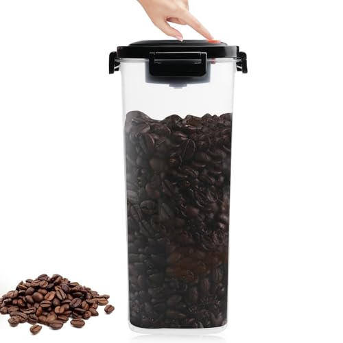 Kaffeedose mit Vakuumdeckel: 1800ml Kaffeedose aus Acryl mit Schwarzer Deckel, Kaffeedose Luftdicht, Vakuum Kaffeedose Behälter für Tee Nüsse Kakao Länger und Frisch Bleiben von Sporgo