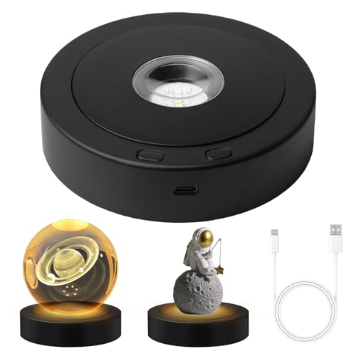 LED Drehbarer Display Ständer: 8 Light Modes LED Lichtsockel 4 Revolving Round LED Lights Display Base, Rotatable Display LED Sockel für Kristallkugeln, Glas, Schmuck, Acryl und Harz LED Drehbarer Display Ständer: 8 Light Modes LED Lichtsockel 4 Revolving Round LED Lights Display Base, Rotatable Display LED Sockel für Kristallkugeln, Glas, Schmuck, Acryl und Harz von Sporgo