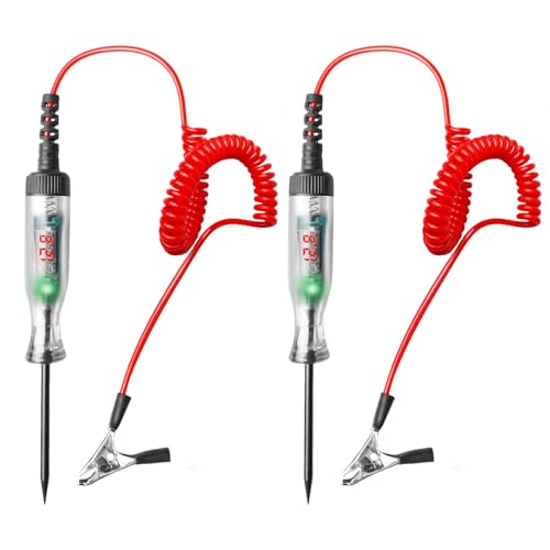 Spannungsprüfer Auto Schaltung Teststift 2 Stück: Sporgo 3-120V DC KFZ Stromprüfer mit Krokodilklemme Federdraht, Spannungsprüfer mit Digitaler LCD Anzeigelampe Auto Prüflampe für PKW/LKW, Red Spannungsprüfer Auto Schaltung Teststift 2 Stück: Sporgo 3-120V DC KFZ Stromprüfer mit Krokodilklemme Federdraht, Spannungsprüfer mit Digitaler LCD Anzeigelampe Auto Prüflampe für PKW/LKW, Red von Sporgo