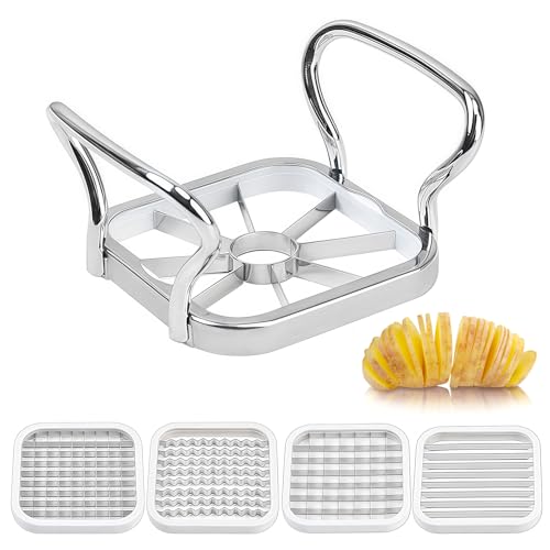 Sporgo 5 in 1 Edelstahl Apfelschneider: Obstschneider Pommesschneider, Multifunktionaler Apfelteiler Apfelentkerner, DIY Gemüseschneider Apfelspalter, für Obst, Gemüse, Kartoffel, Äpfel von Sporgo
