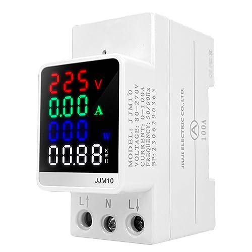 Sporgo AC80-270V LCD Digitale Stromzähler: 100A Multifunktions Stromzähler Hutschiene 6 in 1 Wechselstromzähler, Digitaler Energiezähler Amperemeter Voltmeter Din, 1 Phasiger Wechselstromzähler Sporgo AC80-270V LCD Digitale Stromzähler: 100A Multifunktions Stromzähler Hutschiene 6 in 1 Wechselstromzähler, Digitaler Energiezähler Amperemeter Voltmeter Din, 1 Phasiger Wechselstromzähler von Sporgo