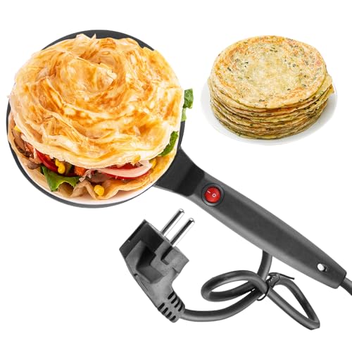 Sporgo Crepes Maker: Antihaftbeschichtung 20 cm Pfannkuchen Maker, Elektrischer Pancake Maker mit Schneebesen und Schüssel, Kreppmaschine Kuchen Waffeleisen für hauchdünne Crêpes Galettes von Sporgo