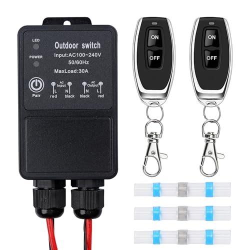 Sporgo Fernbedienung Schalter: 230v Funkschalter mit Fernbedienung AC 240V 220V 30A Relais Fernschalter, 100m Long Range Drahtlose Funksteuerung Schalter für Lampe Diebstahlalarm Aussen Wasserpumpe Sporgo Fernbedienung Schalter: 230v Funkschalter mit Fernbedienung AC 240V 220V 30A Relais Fernschalter, 100m Long Range Drahtlose Funksteuerung Schalter für Lampe Diebstahlalarm Aussen Wasserpumpe von Sporgo