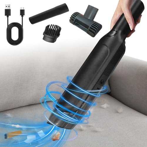 Sporgo Handstaubsauger: 6000Pa/120W Auto Staubsauger Stark Handstaubsauger Akku Kabellos mit USB-C Schnellladung, Multifunktionale USB Mini Staubsauger Nass Trocken Handsauger für Auto Büro Haus von Sporgo