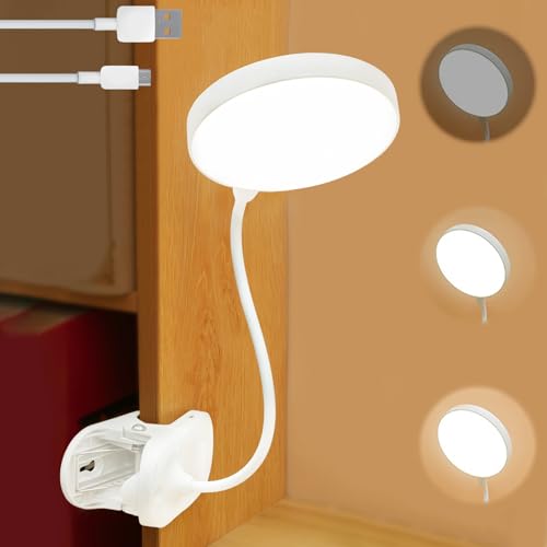 Sporgo Leselampe Bett, LED Klemmlampe mit Touch Dimmbar 3 Farben Schreibtischlampe, USB Wiederaufladbare Klemmleuchte Kinder Bettlampe mit 360° Flexibel Halsgans für Studieren Arbeiten, Weiß Sporgo Leselampe Bett, LED Klemmlampe mit Touch Dimmbar 3 Farben Schreibtischlampe, USB Wiederaufladbare Klemmleuchte Kinder Bettlampe mit 360° Flexibel Halsgans für Studieren Arbeiten, Weiß von Sporgo