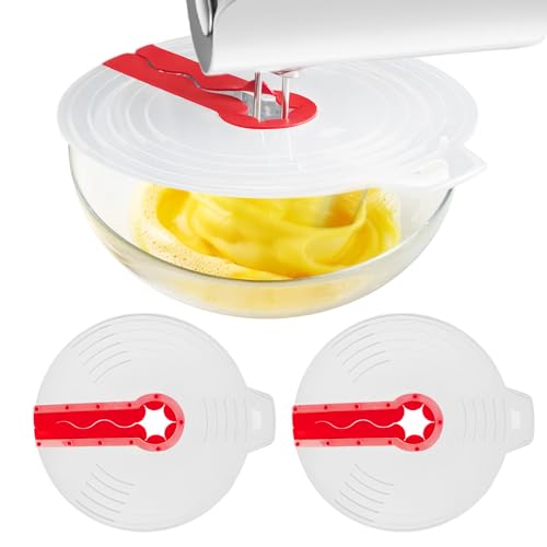 Spritzschutz Rührschüssel Universal Spritzschutz: 2 Stück Silikon Spritzschutz Schüssel Deckel für Mixer Rührschüssel, Spritzschutzdeckel Silikondeckel zum Schlagen von Eiern und Schlagsahne 31cm von Sporgo