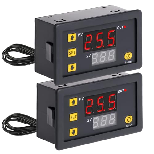 Temperaturregler W3230 DC 12V 2 STK: Digitaler Temperaturregler Temperaturschalter, Digitales Thermostat Digitalanzeige Thermostat für Heizen Kühlen Aquarium Inkubator Terrarium von Sporgo