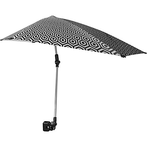 Sport-Brella Versa-Brella LSF 50+ verstellbarer Regenschirm mit Universalklemme, regulär, schwarz/weiß von Sport-Brella