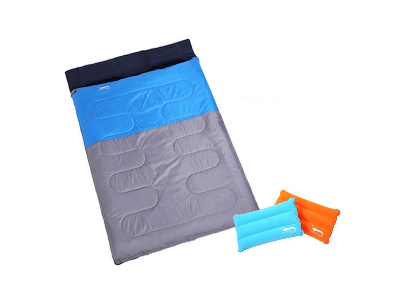 Sport-Knight® Doppelschlafsack Camping Doppelschlafsack 2 Personen – warm, teilbar, wasserabweisend, Inklusive Kissen, Teilbar in zwei einzelne Schlafsäcke von Sport-Knight®