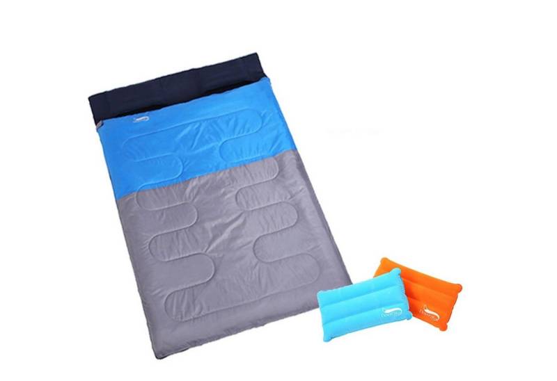 Sport-Knight® Doppelschlafsack Camping Doppelschlafsack 2 Personen – warm, teilbar, wasserabweisend, Inklusive Kissen, Teilbar in zwei einzelne Schlafsäcke von Sport-Knight®