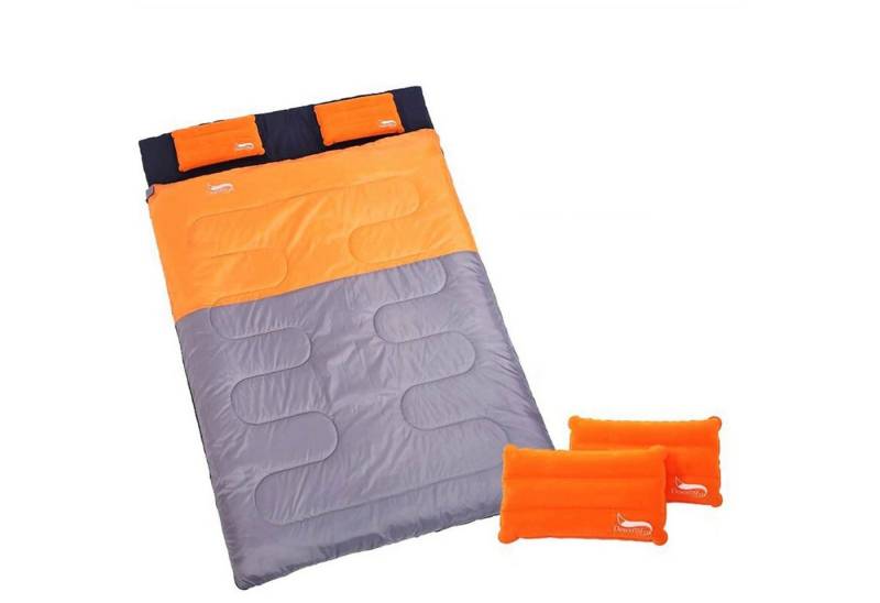Sport-Knight® Doppelschlafsack Camping Doppelschlafsack 2 Personen – warm, teilbar, wasserabweisend, Inklusive Kissen, Teilbar in zwei einzelne Schlafsäcke von Sport-Knight®