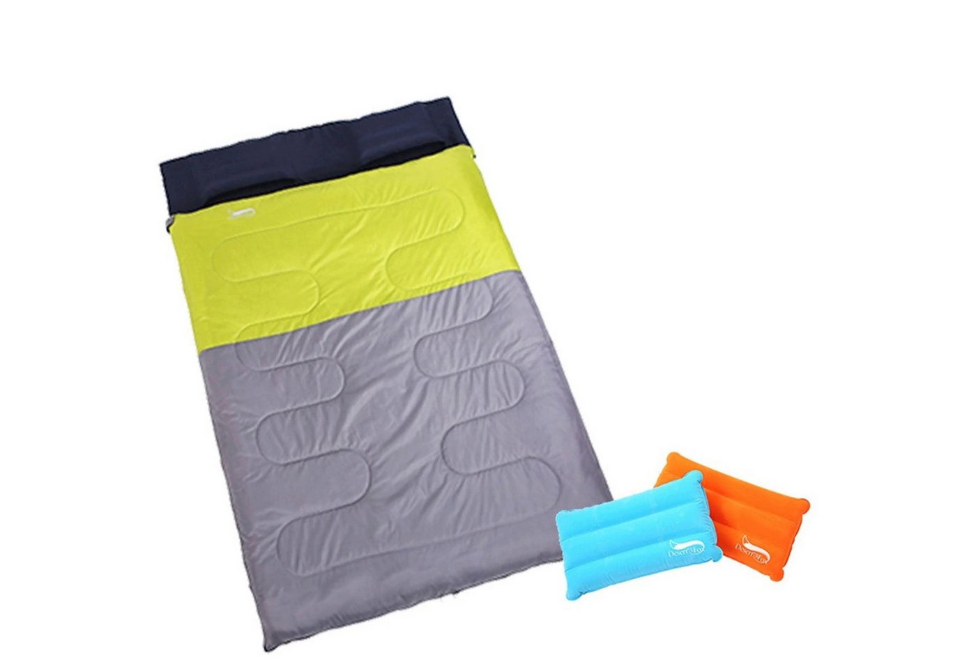 Sport-Knight® Doppelschlafsack Camping Doppelschlafsack 2 Personen – warm, teilbar, wasserabweisend, Inklusive Kissen, Teilbar in zwei einzelne Schlafsäcke von Sport-Knight®