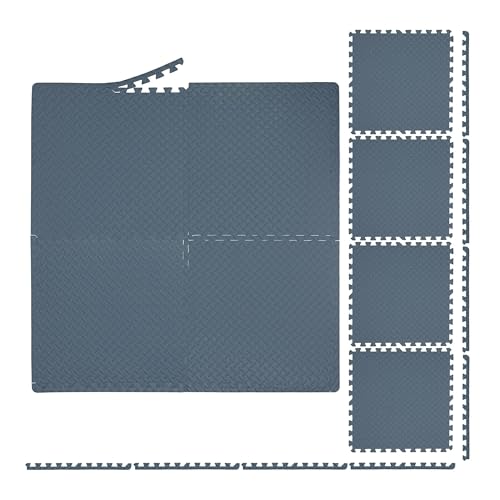 Mattenset 8-teilig Grau, EVA-Puzzlematte, Bodenschutzmatte, 60 x 60 cm, widerstandsfähig und dämpfend von Sport Knight