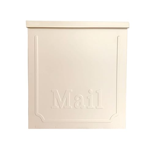 Sport Tent Briefkasten Mailbox Retro Eisen Wandbriefkasten Rustikaler Postkasten mit Schloss und Schutzklappe Post Box klein Garten Dekoration Weiß von Sport Tent