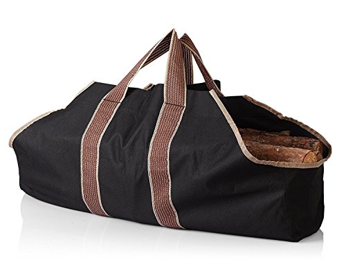 Sport Tent-Kaminholztasche, Kaminholzkorb, Allzwecktasche Tragetasche für Brennholz oder Kaminholz mit breiten bequemen Griffen (Schwarz) von Sport Tent