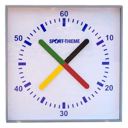 Sport-Thieme Schwimmbad-Trainingsuhr Prima Super | Robust, Spritzwassergeschützt | Für Indoor & Outdoor | Eloxierter Aluminiumschutz | Blau/Rot | Timer für Trainingseinheiten von Sport-Thieme