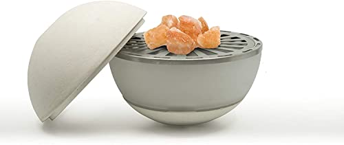 Sport & Spieleversand Salzofen SALINO Aroma-Diffuser Ionisator Aromatheraphi Raumharmonie Stövchen mit Salzsteinen und aufsteigendem Wasserdampf (weiss) von Sport & Spieleversand
