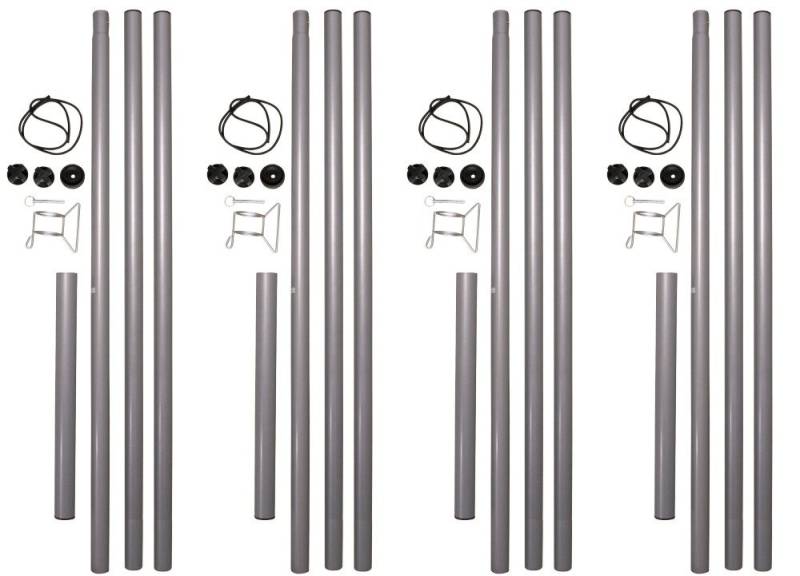 SportFit Sonnensegelmast Mast-Set, (4-St), zur Befestigung von Sonnensegeln von SportFit