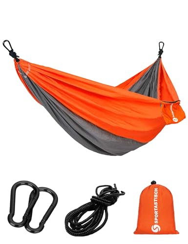 SPORTASTISCH Hängematte Outdoor Ultraleicht „Cozy Dozy“ Reise Camping Hammock für 2 Personen bis 300kg Fallschirmnylon atmungsaktiv (275x140cm) von Sportastisch