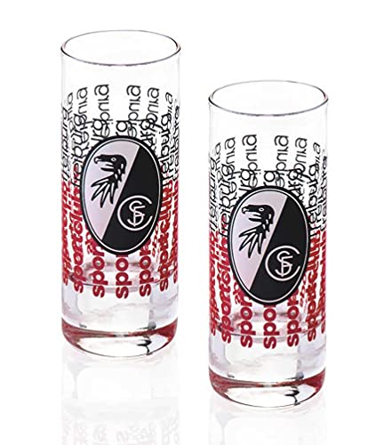 SC Freiburg Schnapsglas 2er-Set Shot Glas - Plus Lesezeichen Wir lieben Fußball von Sportclub Freiburg