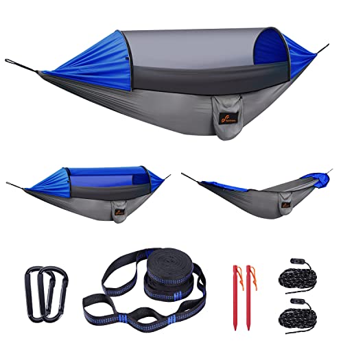 Hängematte mit Moskitonetz, 300 x 180cm Sportneer Outdoor Hängematte 200KG Tragkraft Camping Hängematte, hängematten mit 2 Premium Karabiner, 2 Nylonschlingen inklusive von Sportneer