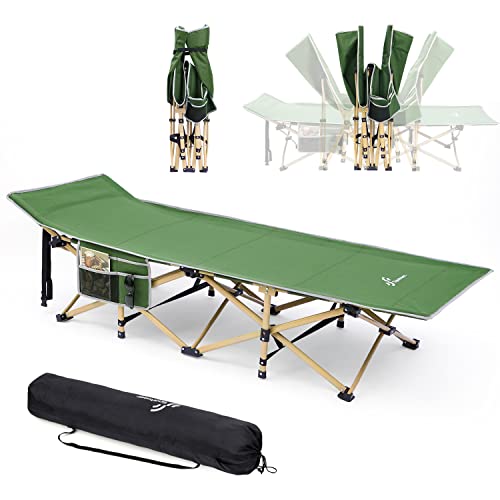 Sportneer Campingbett mit Transporttasche für Erwachsene, extra groß, faltbar, Klappbett, Campingbett, Campingbett für Outdoor, Garten, Indoor, 204 kg, Grün von Sportneer