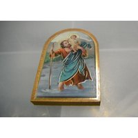 St Christopher Holzplakette 3-Wege-Beschlag Magnetisch, Selbstklebend, Staffelei Geschenkbox St Christopher Holzplakette 3-Wege-Beschlag Magnetisch, Selbstklebend, Staffelei Geschenkbox von Sportslight