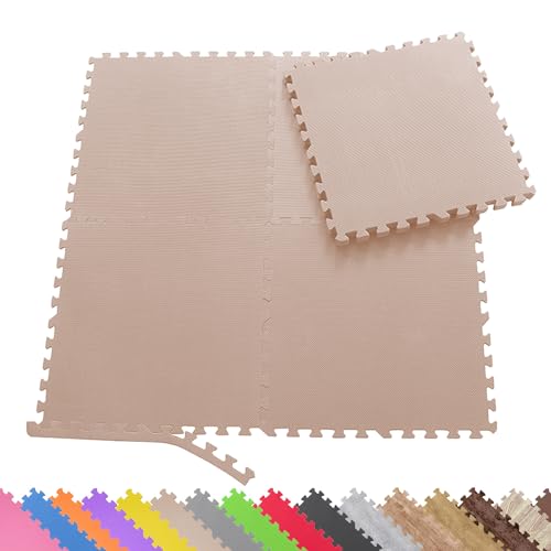 Sporttrend 24® 4 Schutzmatten + 8 Randstücke Set Farbwahl 60x60x1cm | 1,44qm | Bodenschutzmatte Sportmatte Gymnastikmatte Puzzlematte Fitnessmatte Unterlegmatte Bodenmatte Trainingsmatte Yogamatte von Sporttrend 24