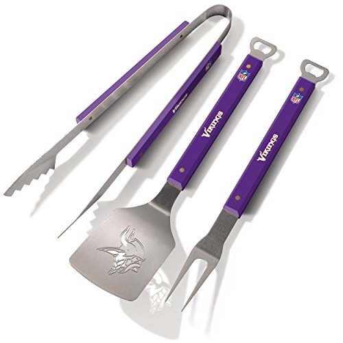 Sportula Produkte 9026792 Baltimore Ravens Spirit Serie 3 Stück Grill Tool Set, silber Minnesota Vikings silber von YouTheFan