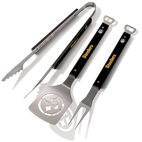 Sportula Produkte 9026792 Baltimore Ravens Spirit Serie 3 Stück Grill Tool Set, silber Pittsburgh Steelers silber von YouTheFan