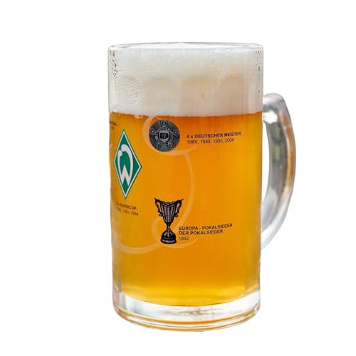 SV Werder Bremen Bierseidel - Erfolge - 0,5 l Glas Krug Bierglas - plus Lesezeichen I love Bremen von Sportverein Bremen