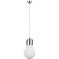 Britop Lighting Pendelleuchte 2820102 weiß Chrom Glas Metall D: ca. 28 cm E27 1 Brennstellen von Britop