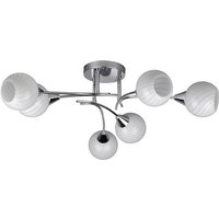 SPOT Light Deckenleuchte 5077618G0605 Chrom weiß Metall Glas H/D: ca. 22x82 cm E14 6 Brennstellen von Spot Light