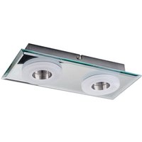 SPOT Light Deckenleuchte 9030228 Chrom klar Metall Glas B/H/L: ca. 30x5x13 cm 2 Brennstellen von Spot Light