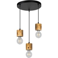 SPOT Light Pendelleuchte 71689304R schwarz kiefer Metall Kiefer H/D: ca. 100x30 cm E27 3 Brennstellen von Spot Light