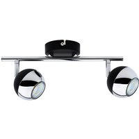 SPOT Light Spotbalken 2502204 schwarz Chrom Metall B/H/T: ca. 30x16x8 cm GU10 2 Brennstellen von Spot Light