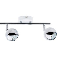 SPOT Light Spotbalken 2502228 weiß Chrom Metall B/H/T: ca. 30x16x8 cm GU10 2 Brennstellen von Spot Light