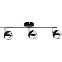 SPOT Light Spotbalken 2502304 schwarz Chrom Metall B/H/T: ca. 48x16x8 cm GU10 3 Brennstellen von Spot Light