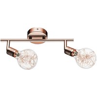 SPOT Light Spotbalken 2507213 Kupfer klar Metall Glas B/H/T: ca. 32x23x14 cm G9 2 Brennstellen von Spot Light