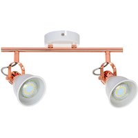 SPOT Light Spotbalken 2766212 weiß Kupfer Metall B/H/T: ca. 40x19x17 cm GU10 2 Brennstellen von Spot Light