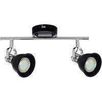 SPOT Light Spotbalken 2766214 schwarz Chrom Metall B/H/T: ca. 40x19x17 cm GU10 2 Brennstellen von Spot Light